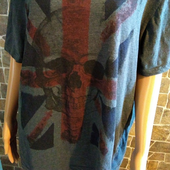 AUTH SIDE CAR British Flag and Skull Tee - Picture 3 of 7